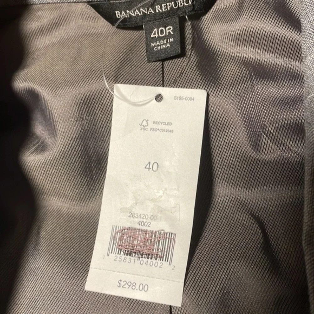 Banana Republic NWT‎ Men’s Progetto Uno Slim Fit Sport Coat Grey Striped 40R